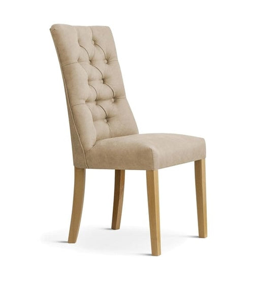 Atreve Scaun tapitat cu stofa si picioare din lemn, Lord Bej Erie 02 / Fag, l51xA62xH100 cm
