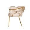 Bright Furniture Scaun tapitat cu stofa si picioare metalice, Ayann Velvet Bej / Auriu, l77xA59xH78 cm