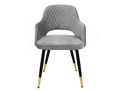 Signal Scaun tapitat cu stofa si picioare metalice Frances Velvet Gri / Negru / Auriu, l54xA52xH80 cm