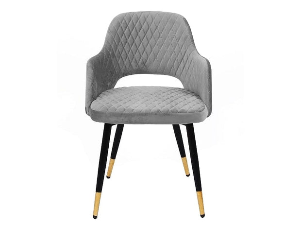 Signal Scaun tapitat cu stofa si picioare metalice Frances Velvet Gri / Negru / Auriu, l54xA52xH80 cm