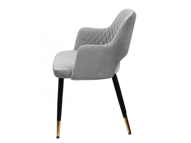 Signal Scaun tapitat cu stofa si picioare metalice Frances Velvet Gri / Negru / Auriu, l54xA52xH80 cm
