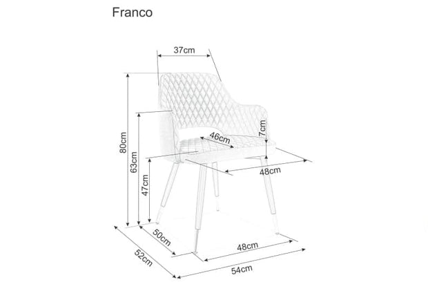 Signal Scaun tapitat cu stofa si picioare metalice Frances Velvet Gri / Negru / Auriu, l54xA52xH80 cm