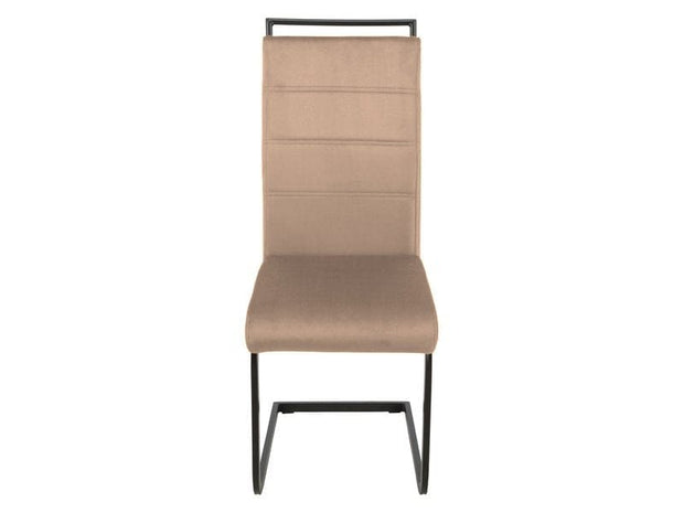 Scaun tapitat cu stofa si picioare metalice, Han-441 Velvet Bej / Negru, l41xA42xH102 cm (1)