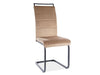 Scaun tapitat cu stofa si picioare metalice, Han-441 Velvet Bej / Negru, l41xA42xH102 cm (2)