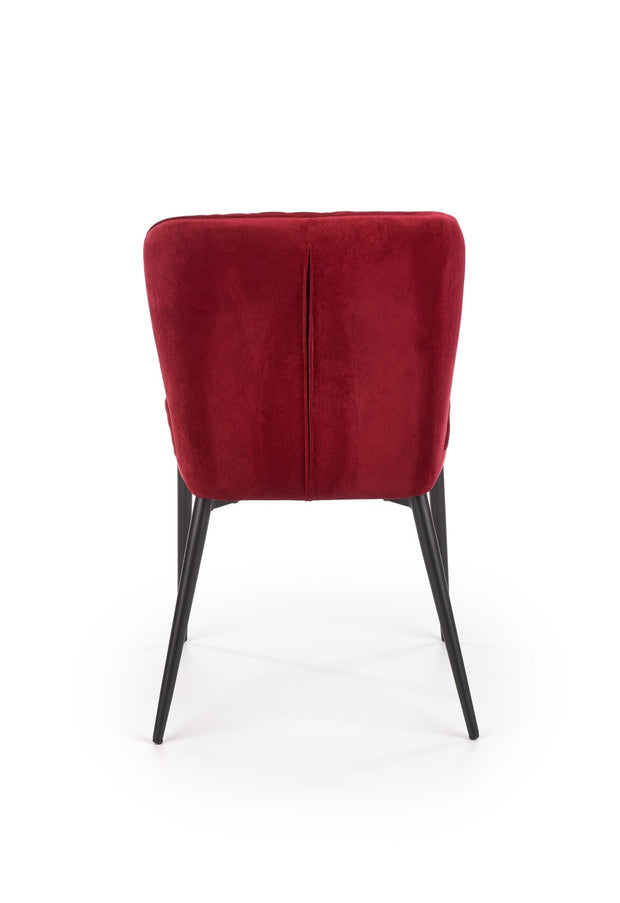 Halmar Scaun tapitat cu stofa si picioare metalice Kai-399 Velvet Bordeaux / Negru, l50xA60xH84 cm