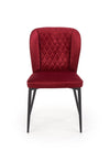 Halmar Scaun tapitat cu stofa si picioare metalice Kai-399 Velvet Bordeaux / Negru, l50xA60xH84 cm