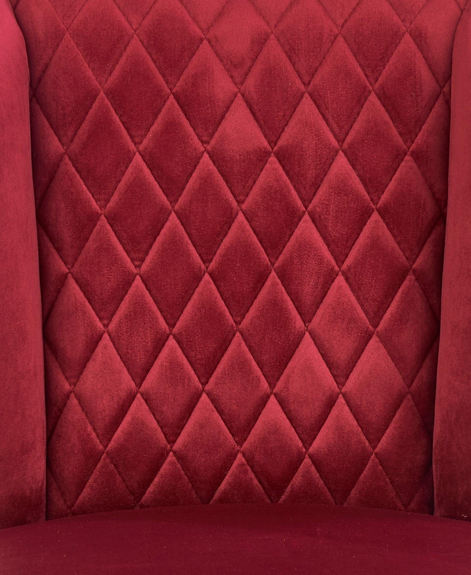 Halmar Scaun tapitat cu stofa si picioare metalice Kai-399 Velvet Bordeaux / Negru, l50xA60xH84 cm