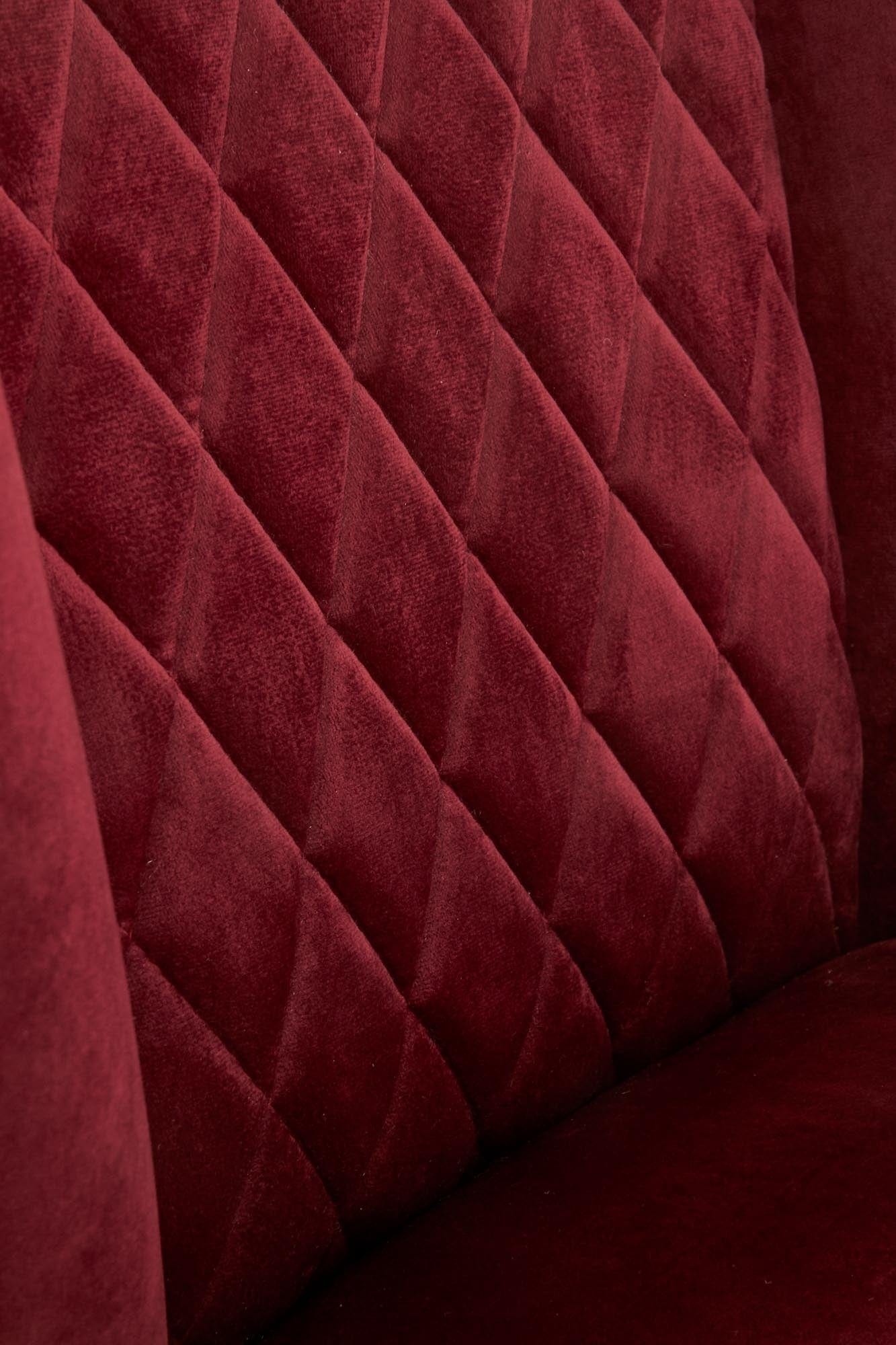 Halmar Scaun tapitat cu stofa si picioare metalice Kai-399 Velvet Bordeaux / Negru, l50xA60xH84 cm