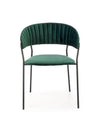 Halmar Scaun tapitat cu stofa si picioare metalice, Kai-426 Velvet Verde inchis / Negru, l57xA54xH79 cm