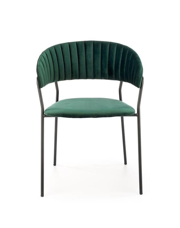 Halmar Scaun tapitat cu stofa si picioare metalice, Kai-426 Velvet Verde inchis / Negru, l57xA54xH79 cm