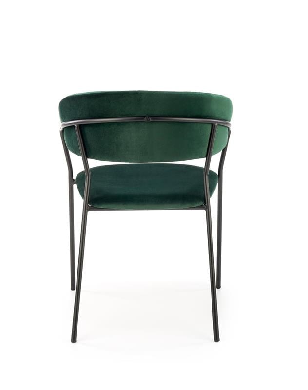 Halmar Scaun tapitat cu stofa si picioare metalice, Kai-426 Velvet Verde inchis / Negru, l57xA54xH79 cm