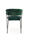 Halmar Scaun tapitat cu stofa si picioare metalice, Kai-426 Velvet Verde inchis / Negru, l57xA54xH79 cm