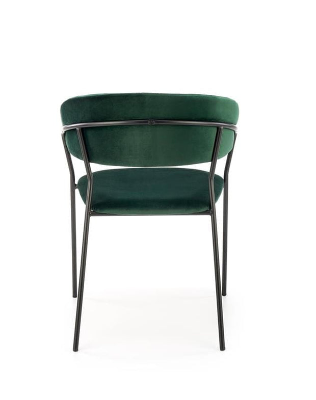 Halmar Scaun tapitat cu stofa si picioare metalice, Kai-426 Velvet Verde inchis / Negru, l57xA54xH79 cm