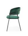 Halmar Scaun tapitat cu stofa si picioare metalice, Kai-426 Velvet Verde inchis / Negru, l57xA54xH79 cm