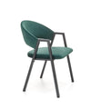 Halmar Scaun tapitat cu stofa si picioare metalice, Kai-473 Velvet Verde Inchis / Negru, l54xA58xH82 cm