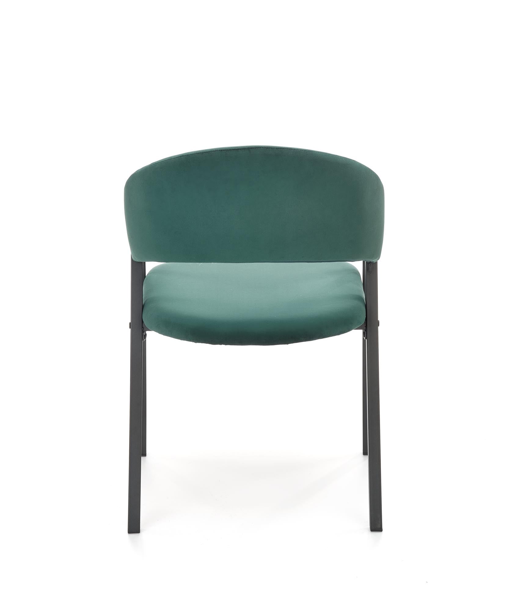 Halmar Scaun tapitat cu stofa si picioare metalice, Kai-473 Velvet Verde Inchis / Negru, l54xA58xH82 cm