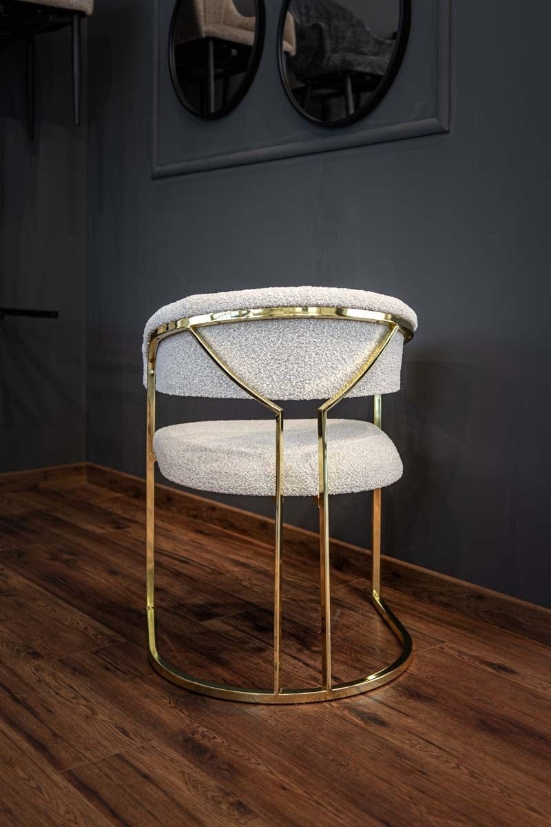 Atreve Scaun tapitat cu stofa si picioare metalice, Marcille II Copenhagen 900 / Auriu, l63xA61xH82 cm