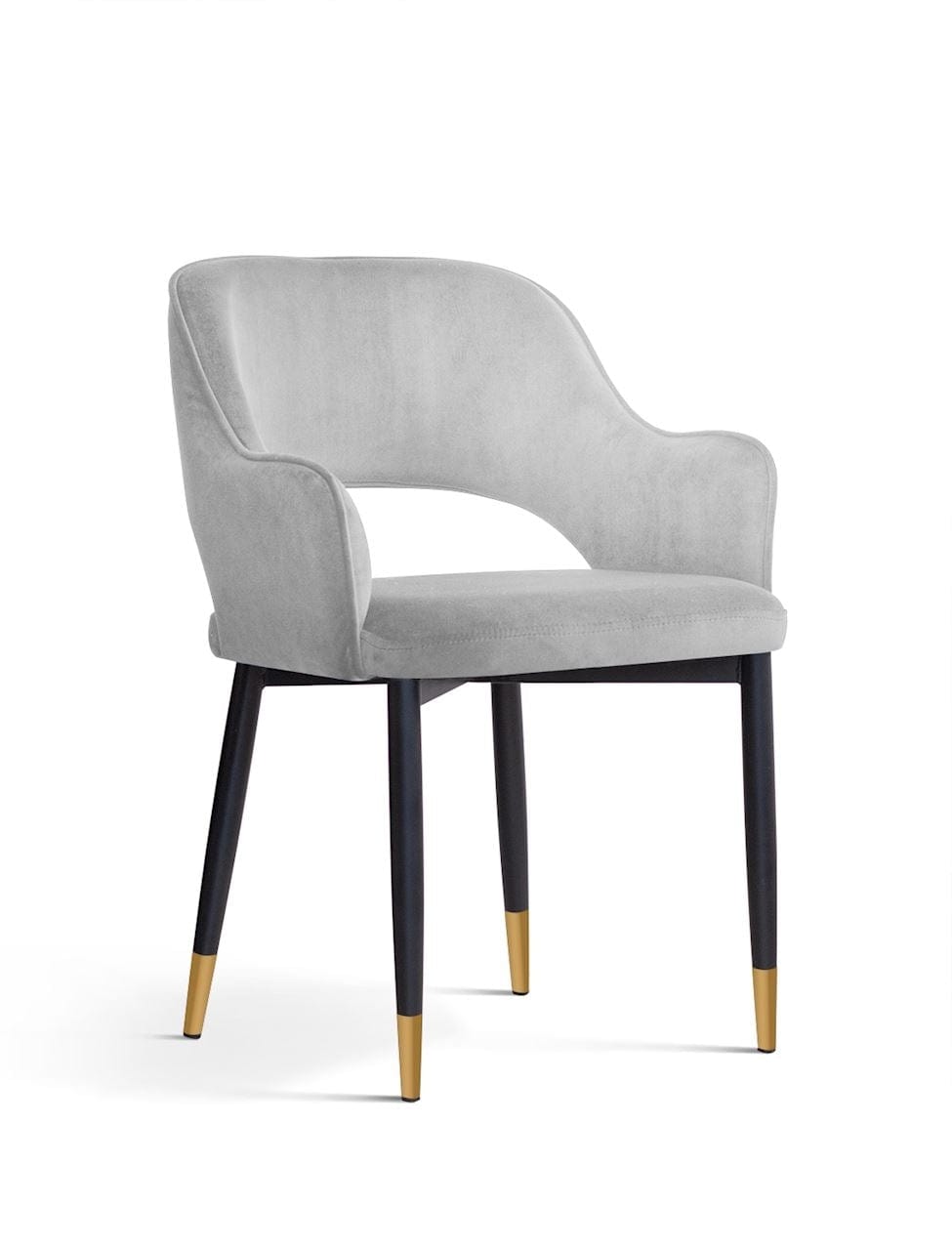 Atreve Scaun tapitat cu stofa si picioare metalice, Mercy Velvet Argintiu / Negru / Auriu, l54xA61xH78 cm