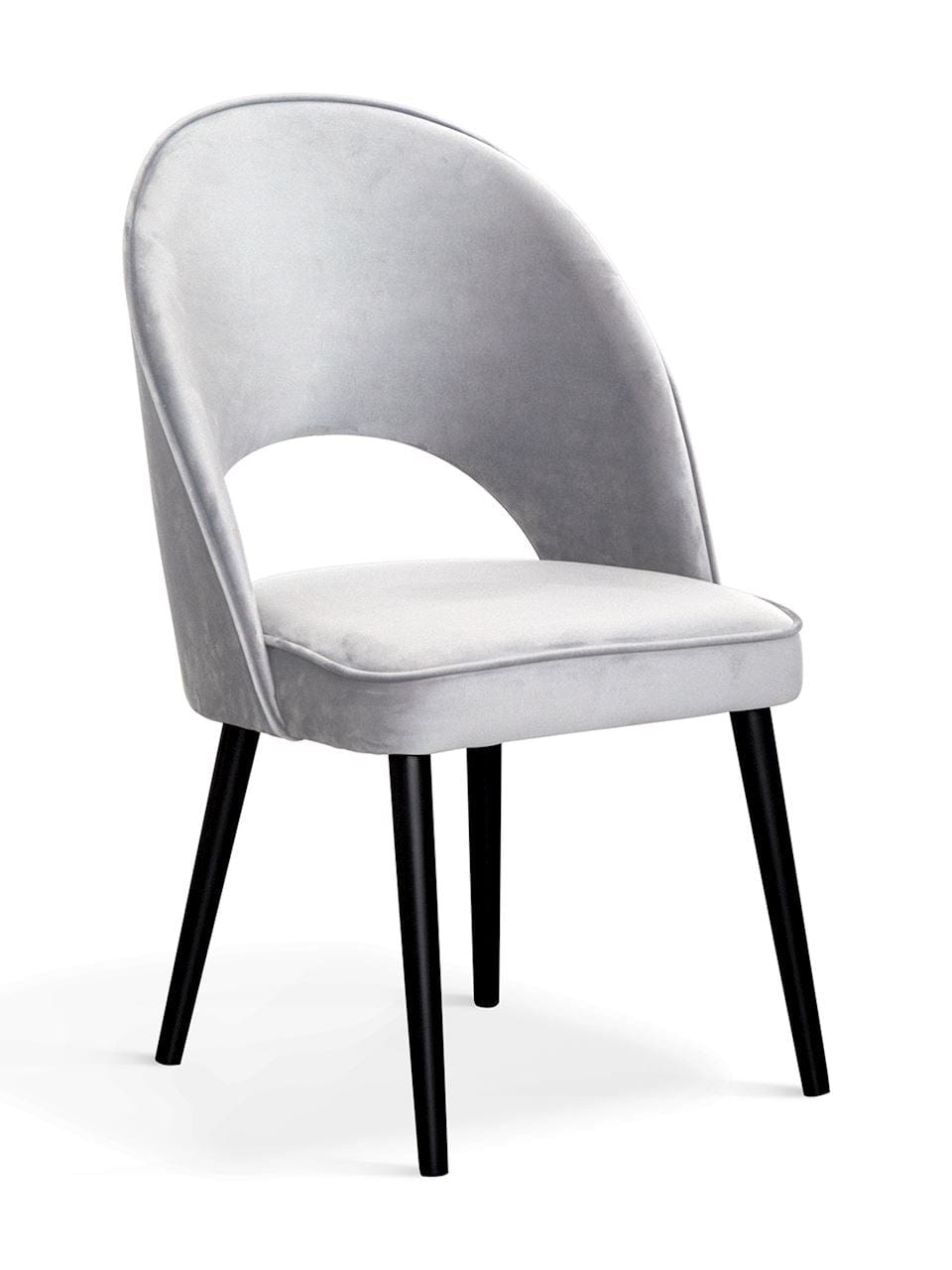 Atreve Scaun tapitat cu stofa si picioare metalice, Ponte II Velvet Argintiu / Negru, l54xA63xH88 cm