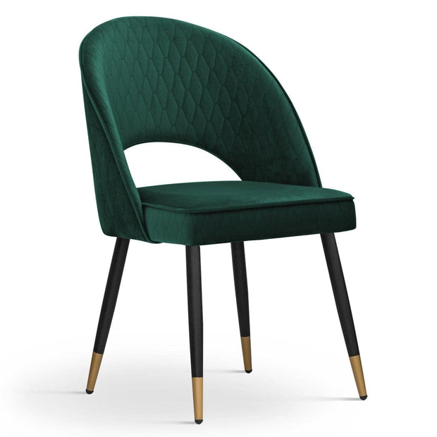 Atreve Scaun tapitat cu stofa si picioare metalice, Ponte Velvet Verde / Negru / Auriu, l54xA63xH89 cm