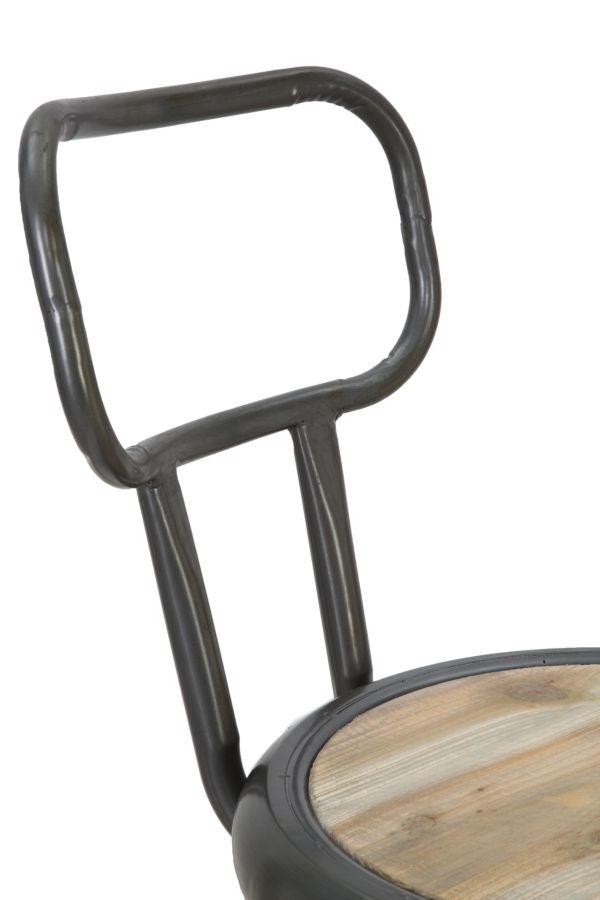 Scaun de bar din metal si lemn Berlin B Gri inchis, l42xA54xH92cm (4)