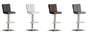 Scaun de bar rotativ tapitat cu piele ecologica si picior metalic, Bruni Squared, l40xA53xH89-114 cm