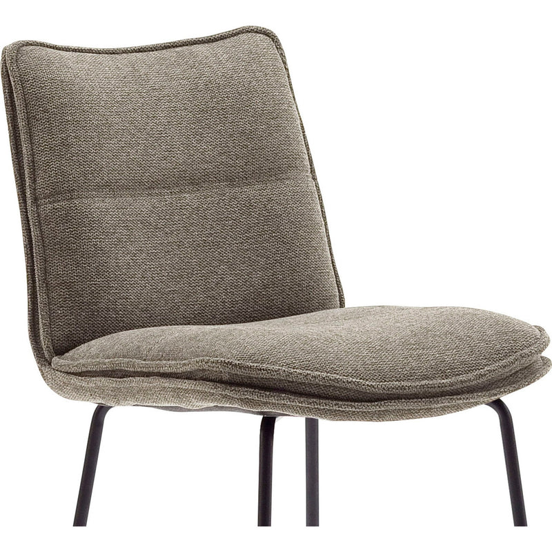 Set 2 scaune de bar rotative tapitate cu stofa si picioare metalice, Hampton Capuccino / Negru, l45xA54xH110 cm (3)