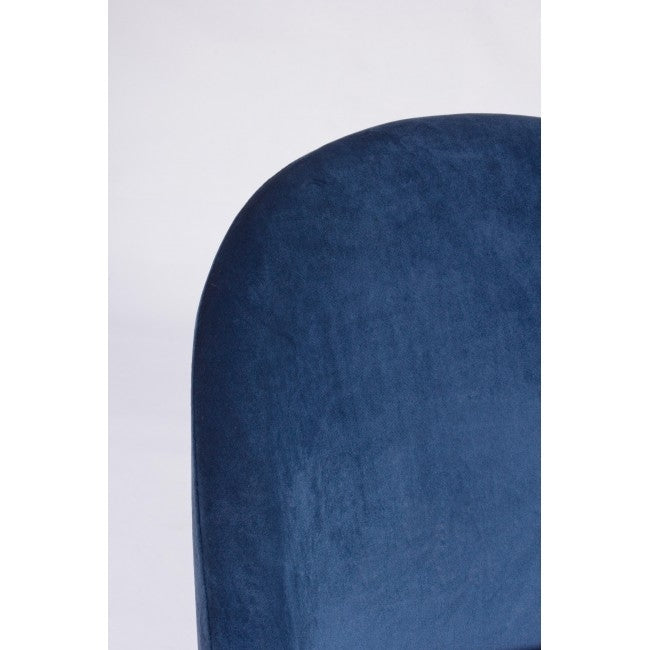 Scaun de bar tapitat cu stofa, cu picioare metalice Carry Albastru inchis / Auriu, l51xA55xH105 cm (3)