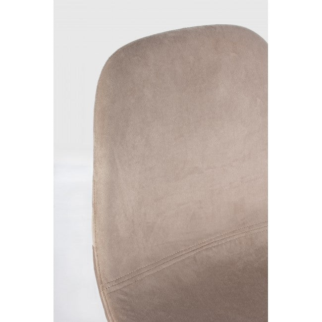 Scaun de bar tapitat cu stofa, cu picioare metalice Irelia Grej / Negru, l46xA39xH103 cm (1)