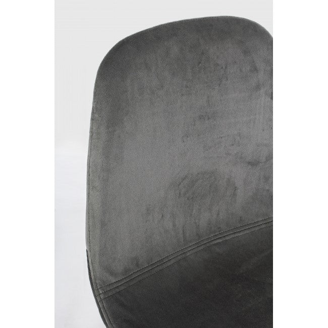 Scaun de bar tapitat cu stofa, cu picioare metalice Irelia Gri inchis / Negru, l46xA39xH103 cm (1)