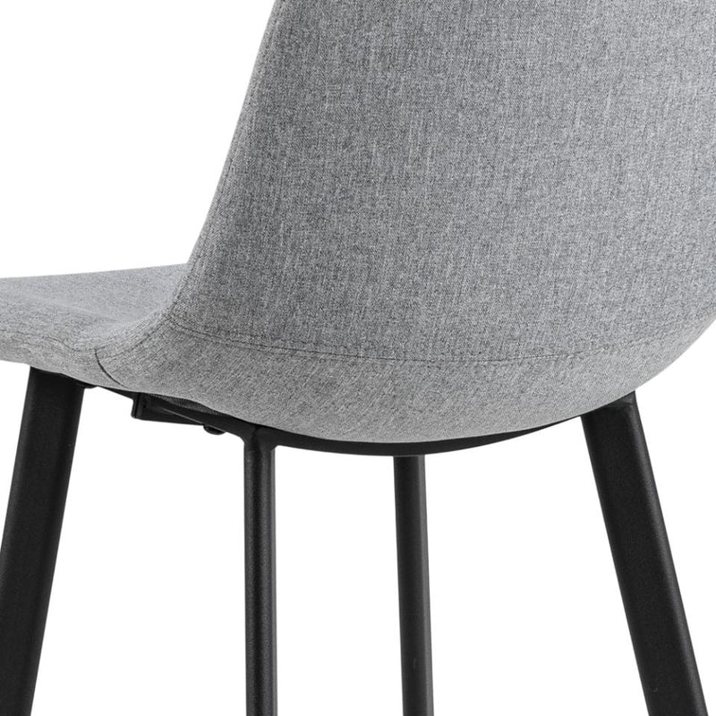 Set 2 scaune de bar tapitate cu stofa si picioare metalice, Oregon Gri deschis / Negru, l46,5xA50xH103 cm (6)