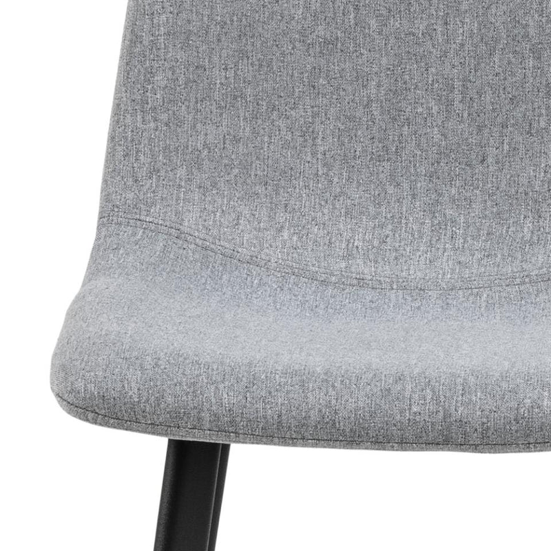 Set 2 scaune de bar tapitate cu stofa si picioare metalice, Oregon Gri deschis / Negru, l46,5xA50xH103 cm (5)