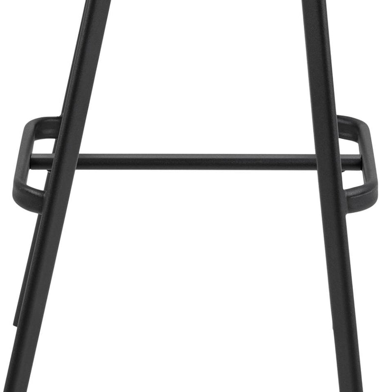 Set 2 scaune de bar tapitate cu stofa si picioare metalice, Oregon Gri deschis / Negru, l46,5xA50xH103 cm (8)