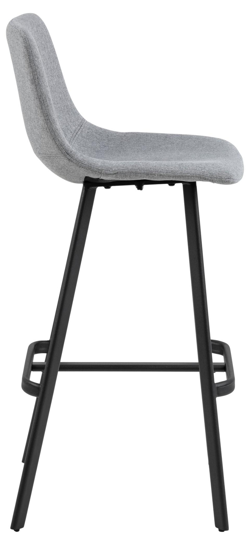 Set 2 scaune de bar tapitate cu stofa si picioare metalice, Oregon Gri deschis / Negru, l46,5xA50xH103 cm (3)