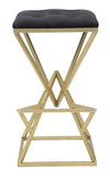 Scaun de bar tapitat cu stofa si picioare metalice Piramid Negru / Auriu, l40xA40xH75 cm (4)