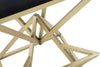 Scaun de bar tapitat cu stofa si picioare metalice Piramid Negru / Auriu, l40xA40xH75 cm (7)