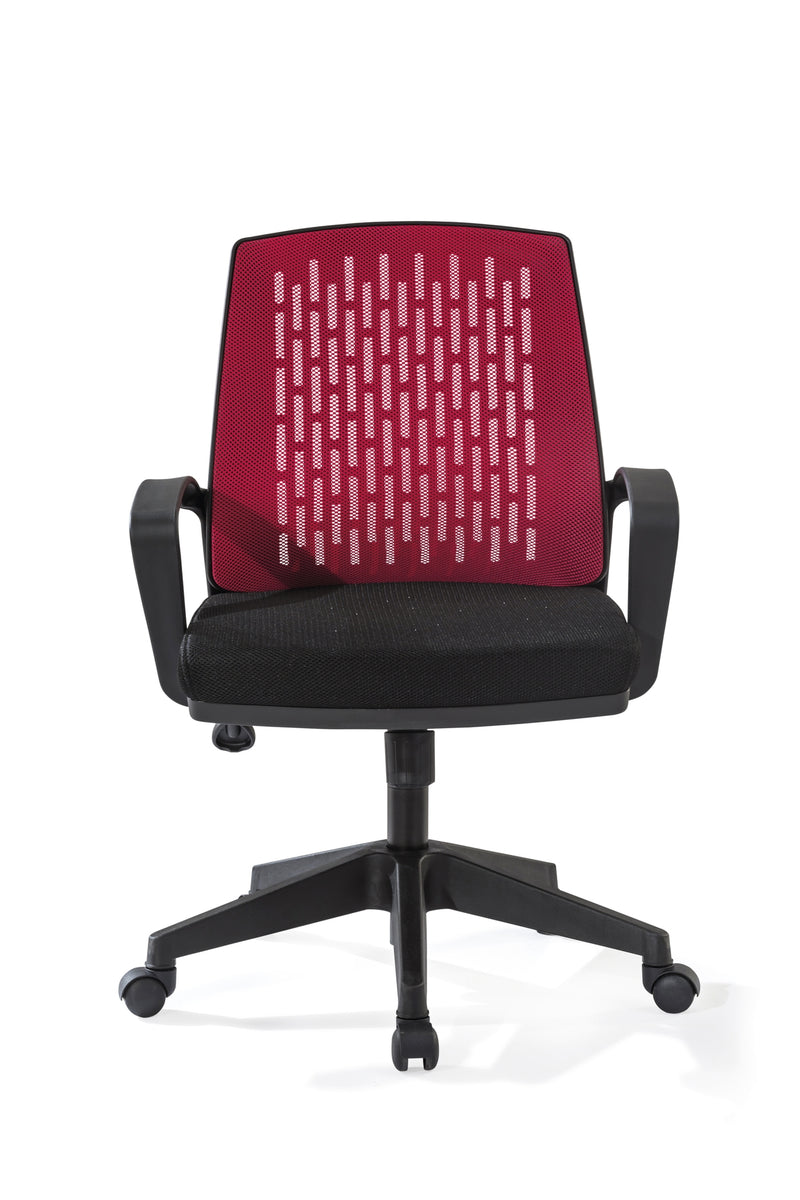 Scaun de birou pentru copii, tapitat cu stofa Comfort Red / Black, l63xA63xH85-95 cm (1)