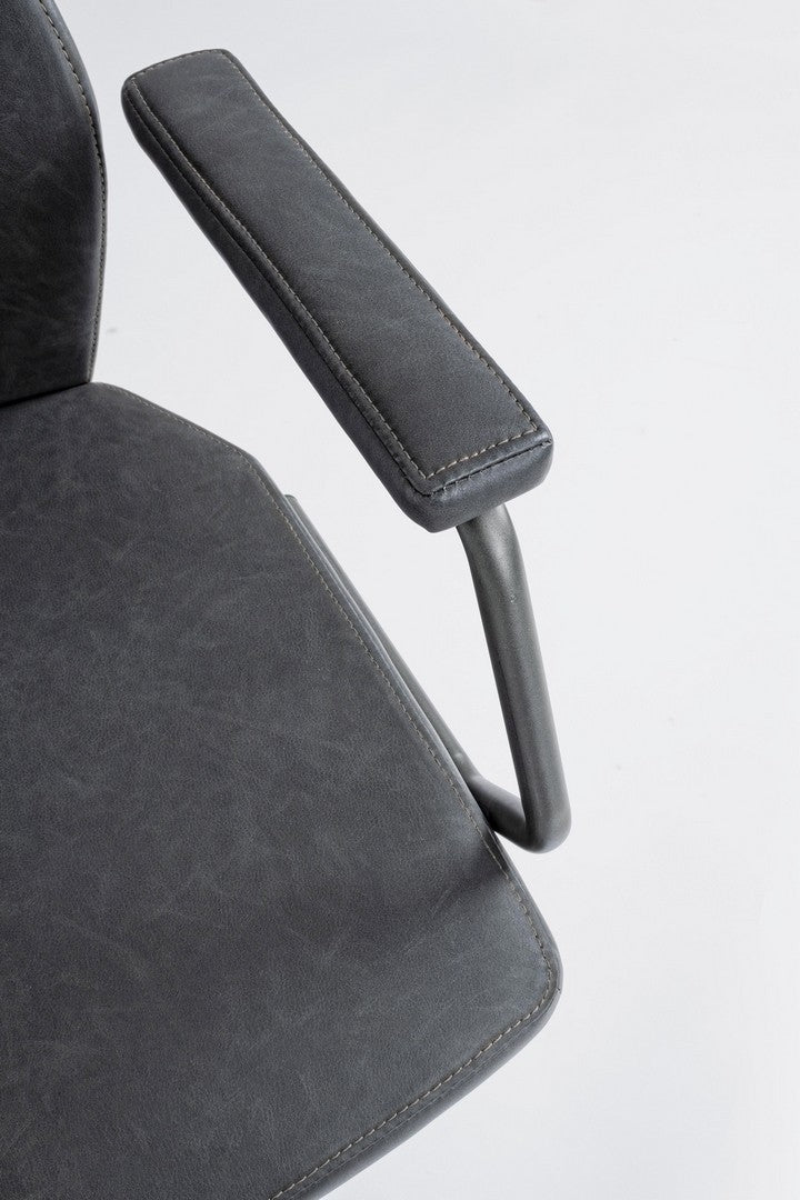 Scaun de birou ergonomic, tapitat cu piele ecologica Jamie Negru, l67xA58xH109-119 cm (6)