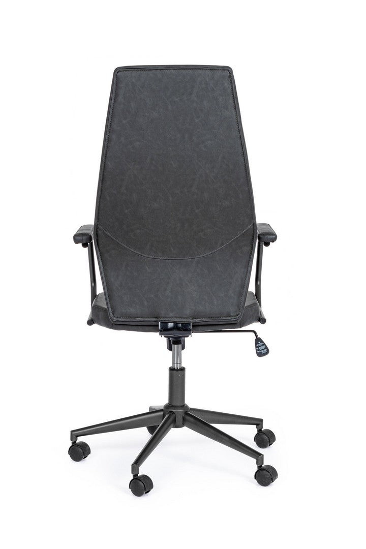 Scaun de birou ergonomic, tapitat cu piele ecologica Jamie Negru, l67xA58xH109-119 cm (4)