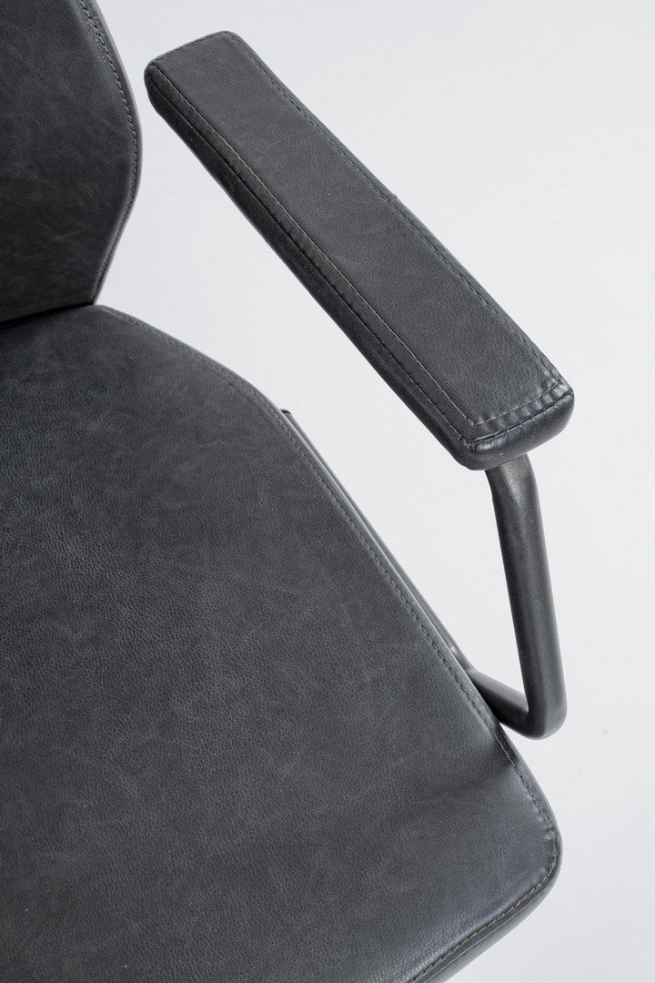 Scaun de birou ergonomic, tapitat cu piele ecologica Jamie Small Negru, l67xA58xH93-105 cm (5)