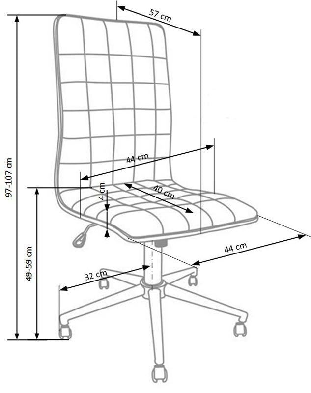 Scaun de birou ergonomic tapitat cu piele ecologica, Portillo Alb, l44xA57xH97-107 cm (2)