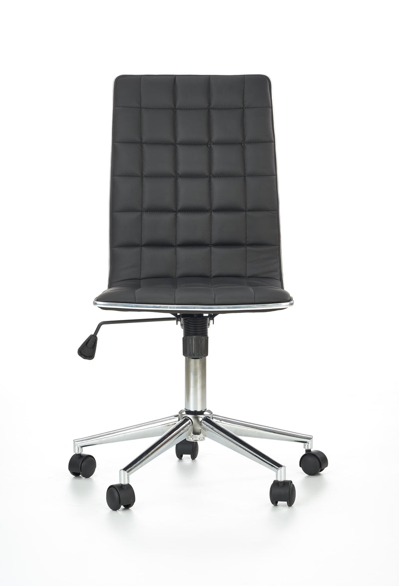 Scaun de birou ergonomic, tapitat cu piele ecologica Tyrell Negru, l44xA46xH97-107 cm (1)