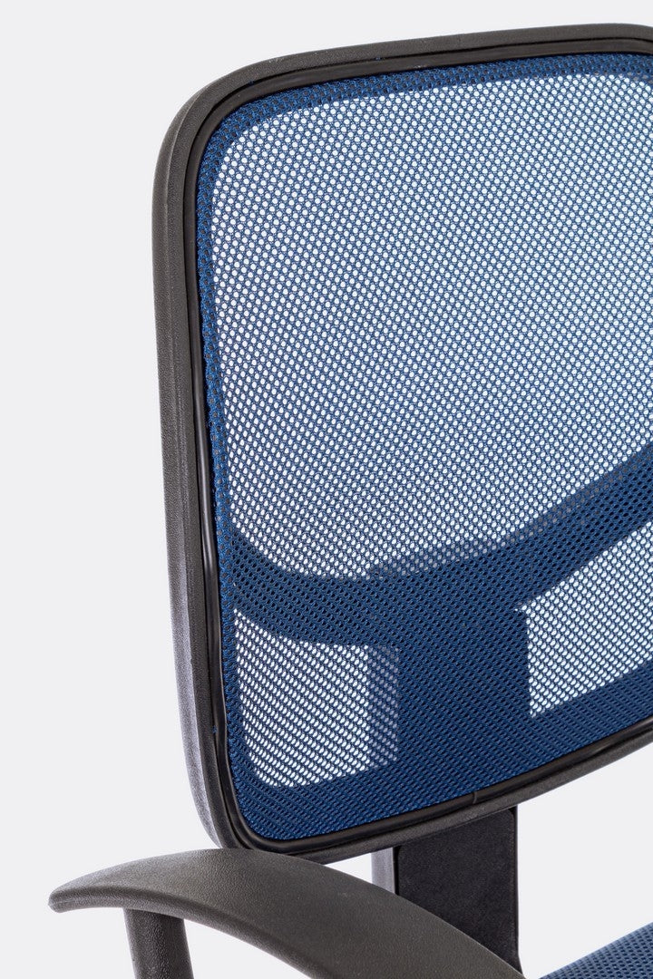 Scaun de birou ergonomic, tapitat cu stofa Ella Albastru / Negru, l45xA52xH87,5-99 cm (4)