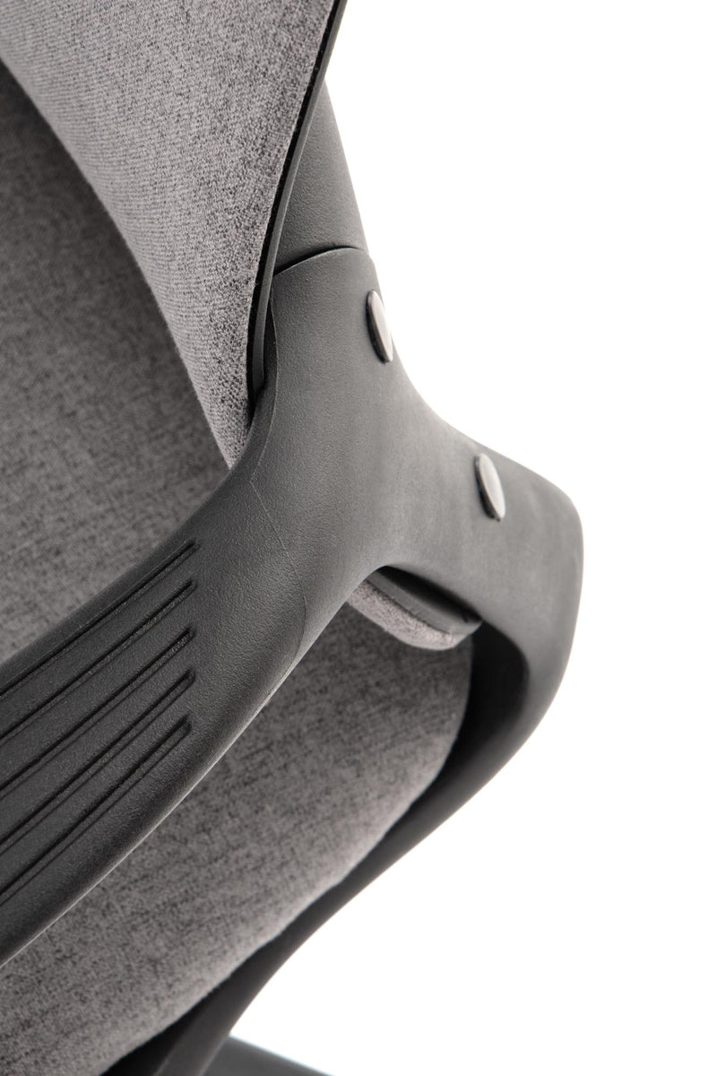 Scaun de birou ergonomic tapitat cu stofa, Fiberis Gri, l61xA57xH110-120 cm (6)