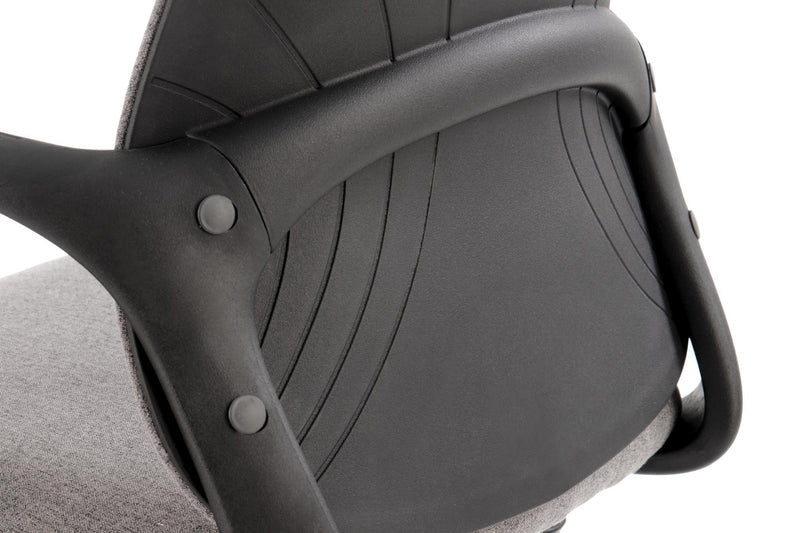 Scaun de birou ergonomic tapitat cu stofa, Fiberis Gri, l61xA57xH110-120 cm (9)
