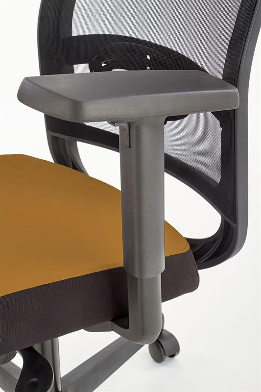 Scaun de birou ergonomic tapitat cu stofa, Giovani Mustariu / Negru, l71xA68xH106-119 cm (7)