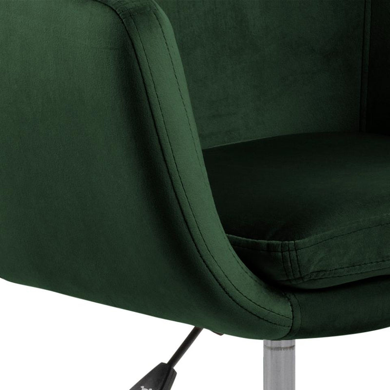 Scaun de birou ergonomic tapitat cu stofa, Nora Velvet Verde / Negru, l58xA58xH91 cm (9)