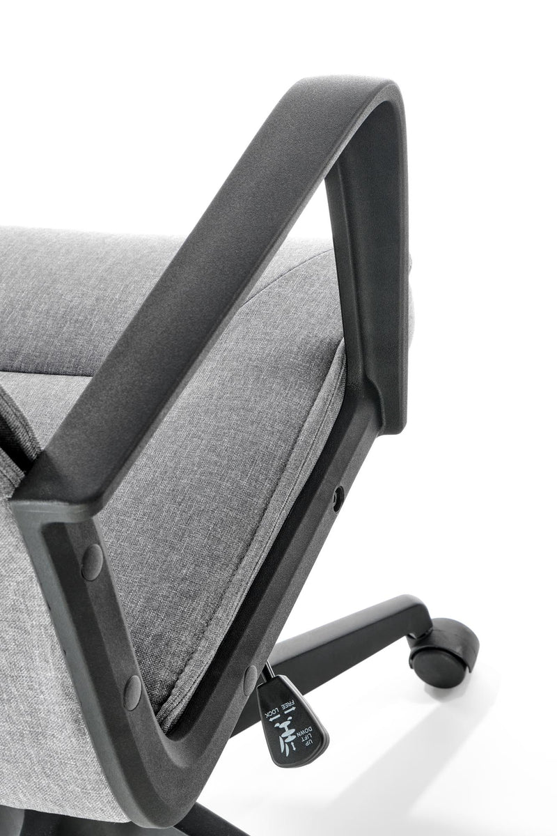 Scaun de birou ergonomic tapitat cu stofa, Pierra Gri / Negru, l63xA70xH113-123 cm (10)