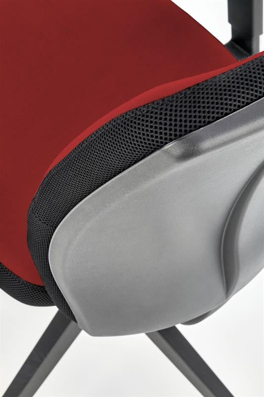 Scaun de birou ergonomic tapitat cu stofa, Pontus Rosu / Negru, l68xA65xH93-108 cm (8)