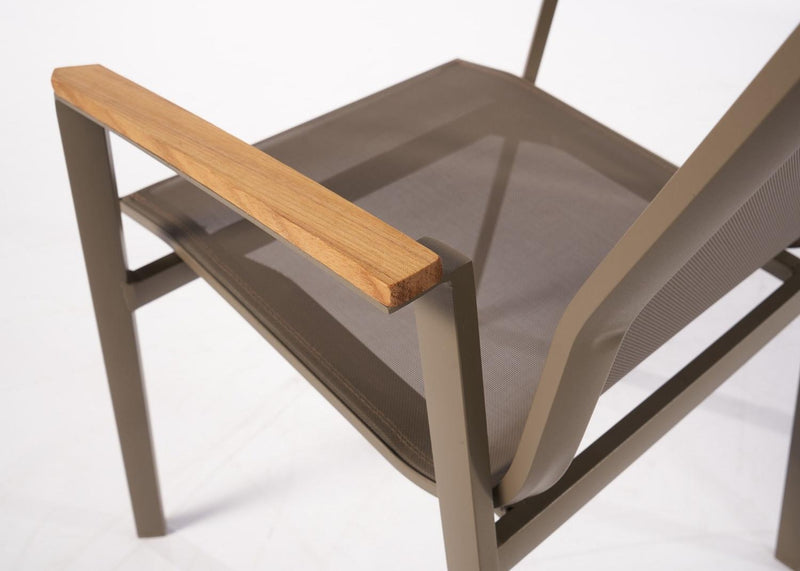 Scaun de gradina / terasa din aluminiu si material textil, Next Cappuccino, l60xA85xH65 cm (3)